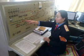 牡丹江車務段楚<em>山</em>站車站值班員劉銘莉1